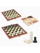Настольная игра 3 в 1, набор: шахматы, шашки, нарды, 25×25 см - Фото 2