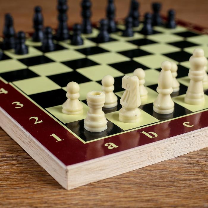 Настольная игра 3 в 1 "Карнал": нарды, шахматы, шашки, 20.5 х 20.5 см - фото 1906759071