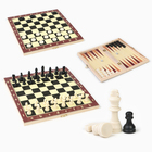 Настольная игра 3 в 1 "Карнал": нарды, шахматы, шашки, фишки дерево, фигуры пластик, 29 х 29 см 2731 - Фото 5