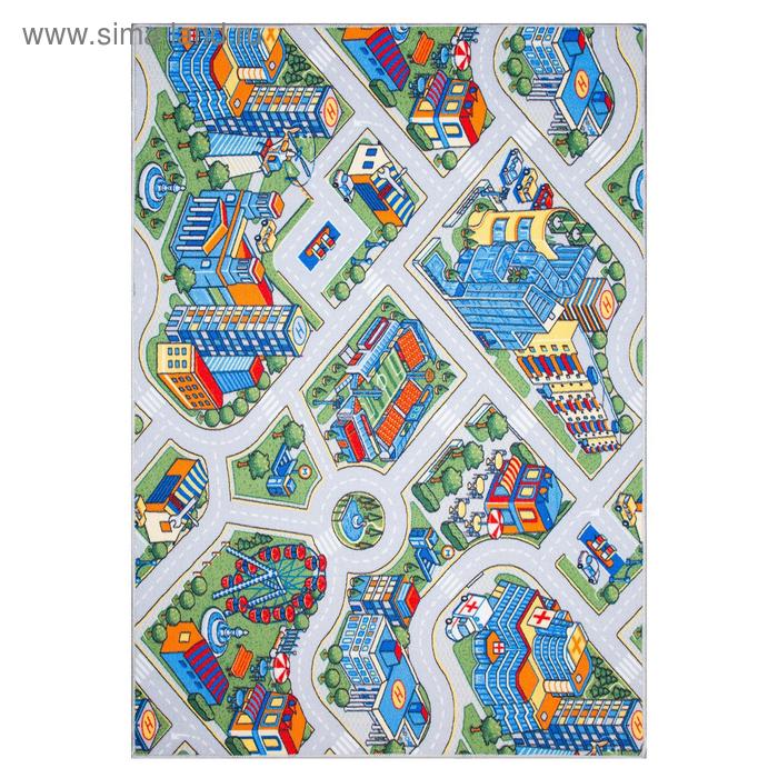 Палас прямоугольный «Мегаполис», размер 150×200 см, серый - Фото 1