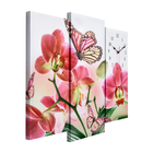 Часы настенные, модульные, серия: Цветы, "Бабочки на цветах", 60х80 см - фото 8308851