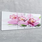 Часы настенные модульные «Сиреневые орхидеи», 35 × 110 см - Фото 2