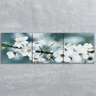Часы настенные, модульные, серия: Цветы, "Весеннее цветение", 35х110  см - фото 319975572