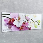 Часы настенные, модульные, серия: Цветы, "Орхидеи", 35х110  см - фото 8308874