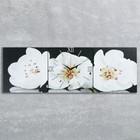Часы настенные, модульные, серия: Цветы, "Белые орхидеи", 35х110  см - фото 8308882