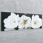 Часы настенные, модульные, серия: Цветы, "Белые орхидеи", 35х110  см - фото 8308883