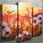 Часы настенные, модульные, серия: Цветы, "Ромашки на закате", 60х80  см - Фото 2