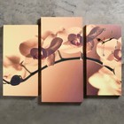 Часы настенные, модульные, серия: Цветы, "Веточка орхидеи", 60х80  см - фото 17983891
