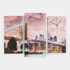 Часы настенные, модульные, серия: Город, "Светящийся мост", дискретный ход, 60 х 80 см - фото 9722129