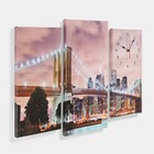 Часы настенные, модульные, серия: Город, "Светящийся мост", дискретный ход, 60 х 80 см - фото 9722130