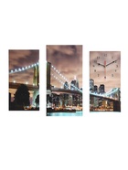 Часы-картина настенные, модульные «Светящийся мост», бесшумные, 60×80 см, триптих - фото 44069385