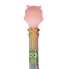 Ручка шариковая автоматическая 6-ти цветная "Сова розовая" - фото 23368525