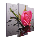 Часы настенные, модульные, серия: Цветы, "Розовая роза", 60х80 см - фото 9822648