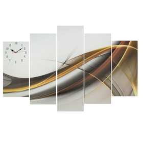 Часы-картина настенные, модульные "Абстракция", бесшумные, 80 х 140 см