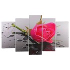 Часы настенные модульные «Розовая роза», 80 × 140 см - фото 10933949