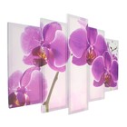 Часы настенные, модульные, серия: Цветы, "Фиолетовые орхидеи", 80х140  см - фото 8647512