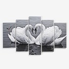 Часы настенные модульные «Пара лебедей», бесшумные, плавный ход, 80×140 см, от батарейки 1×АА - Фото 1