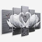 Часы настенные модульные «Пара лебедей», бесшумные, плавный ход, 80×140 см, от батарейки 1×АА - Фото 2