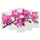 Часы настенные, модульные, серия: Цветы, "Фиолетовые орхидеи", 80х140 см - фото 8524322