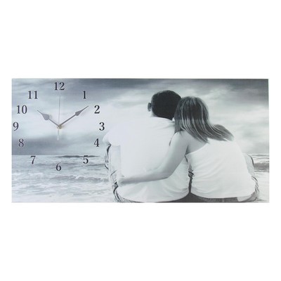 Часы-картина настенные, интерьерные "Влюбленная пара", бесшумные, 40 х 76 см