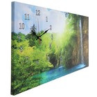 Часы-картина настенные, серия: Природа, "Лесной водопад", 40 х 76 см - Фото 2