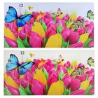 Часы-картина настенные, серия: Цветы, "Бабочки и тюльпаны", 40 х 76 см, микс - Фото 3