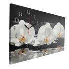 Часы-картина настенные, серия: Цветы, "Белые орхидеи", 40 х 76 см - фото 10074124