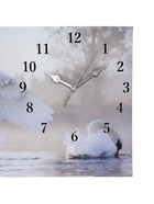 Часы-картина настенные, на холсте, интерьерные, бесшумные «Белый лебедь», 40×76 см - Фото 3