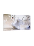 Часы-картина настенные, на холсте, интерьерные, бесшумные «Белый лебедь», 40×76 см - Фото 2