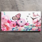 Часы-картина настенные, серия: Цветы,"Бабочки в цветах", 40 х 76 см - фото 8524374