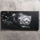 Часы-картина настенные, серия: Животный мир, "Леопард", 40 х 76 см - фото 8524377