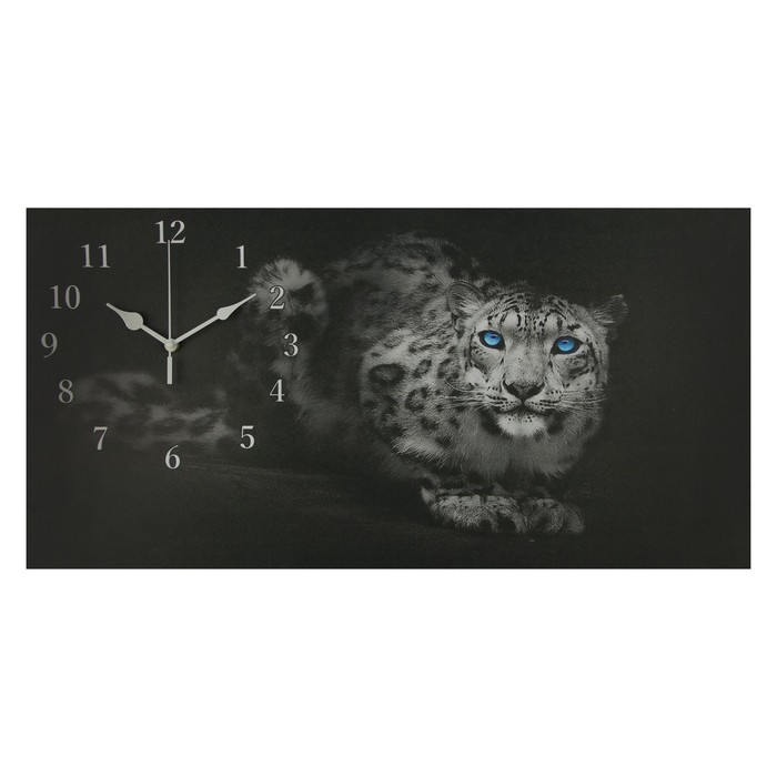 Часы-картина настенные, серия: Животный мир, "Леопард", 40 х 76 см - Фото 1