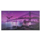 Часы-картина настенные, серия: Город, "Светящийся мост", 40 х 76 см - фото 4837768