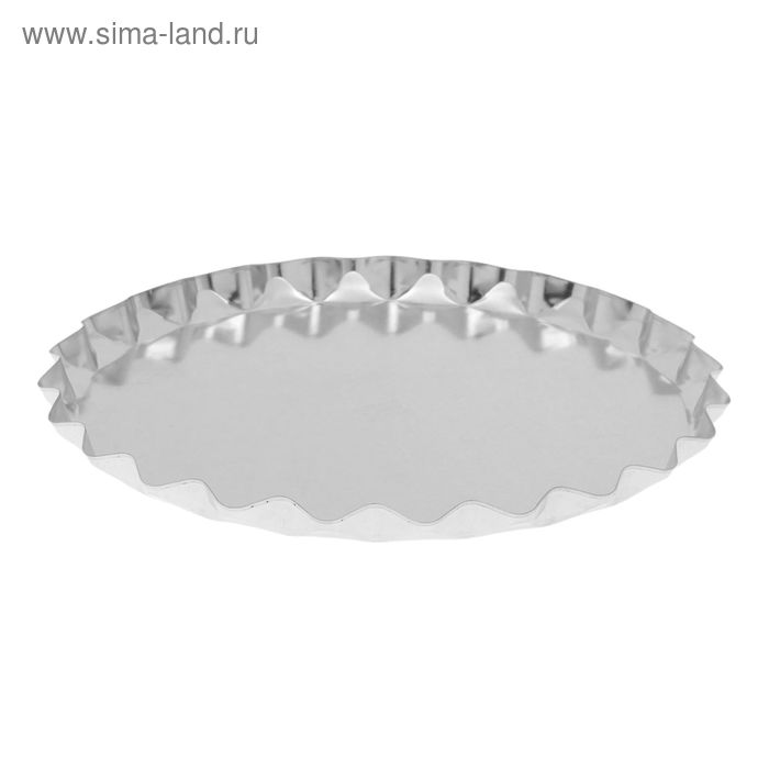 Форма для выпечки пиццы, d=25 см, h=2 см, большая, жесть, серебристая - Фото 1