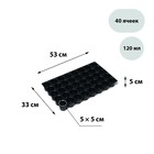 Кассета для рассады, 40 ячеек по 120 мл, чёрная, Greengo - Фото 1