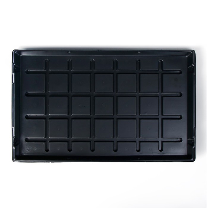 Поддон для рассады, 53×33×4.7 см, пластик, чёрный, Greengo - Фото 1