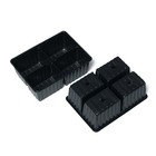 Кассета для рассады, на 4 ячейки, по 180 мл, пластиковая, чёрная, 18 × 13 × 6 см, в наборе 10 кассет, Greengo - Фото 3