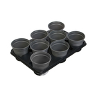 Набор для рассады: стаканы по 520 мл (8 шт.), поддон 40 × 30 см, чёрный, Greengo - фото 9526392