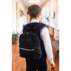 Рюкзак молодёжный на молнии, наружный карман, цвет чёрный/серый - Фото 6