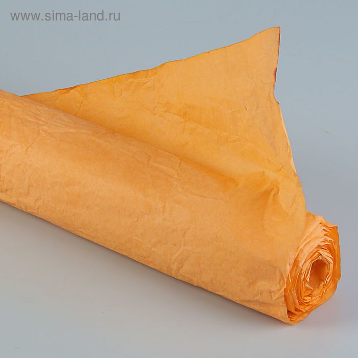 Бумага упаковочная "Де люкс", жатая, оранжевая, 75 х 500 см - Фото 1