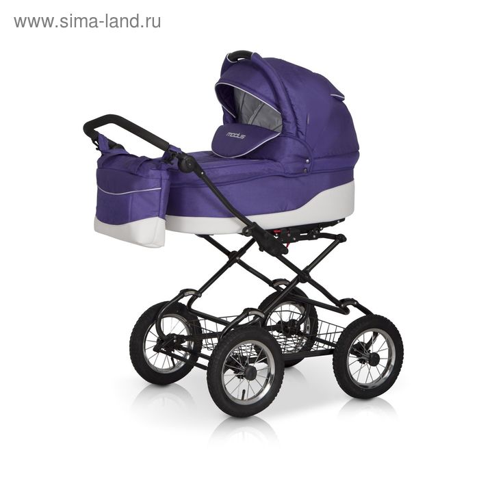 Коляска 2 в 1 Modus Classic, цвет белый/фиолетовый - Фото 1