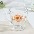 Кружка ОСЗ «Акварельные цветы», 250 мл, стекло, рисунок МИКС - Фото 1