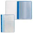Папка с 10 прозрачными вкладышами с перфорацией А4, 160 мкм STAFF, мягкая, синяя - Фото 1
