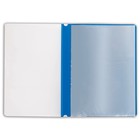 Папка с 10 прозрачными вкладышами с перфорацией А4, 160 мкм STAFF, мягкая, синяя - Фото 2