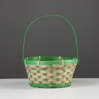 Корзина плетёная, бамбук, 21×21×10/24 см, зелёная - Фото 1