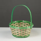 Корзина плетёная, бамбук, 21×21×10/24 см, зелёная - Фото 2