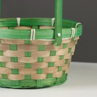 Корзина плетёная, бамбук, 21×21×10/24 см, зелёная - Фото 3