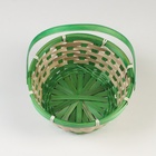 Корзина плетёная, бамбук, 21×21×10/24 см, зелёная - Фото 4