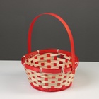 Корзина плетёная, бамбук, 21×21×10/24 см, красная - Фото 2
