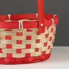 Корзина плетёная, бамбук, 21×21×10/24 см, красная - Фото 3